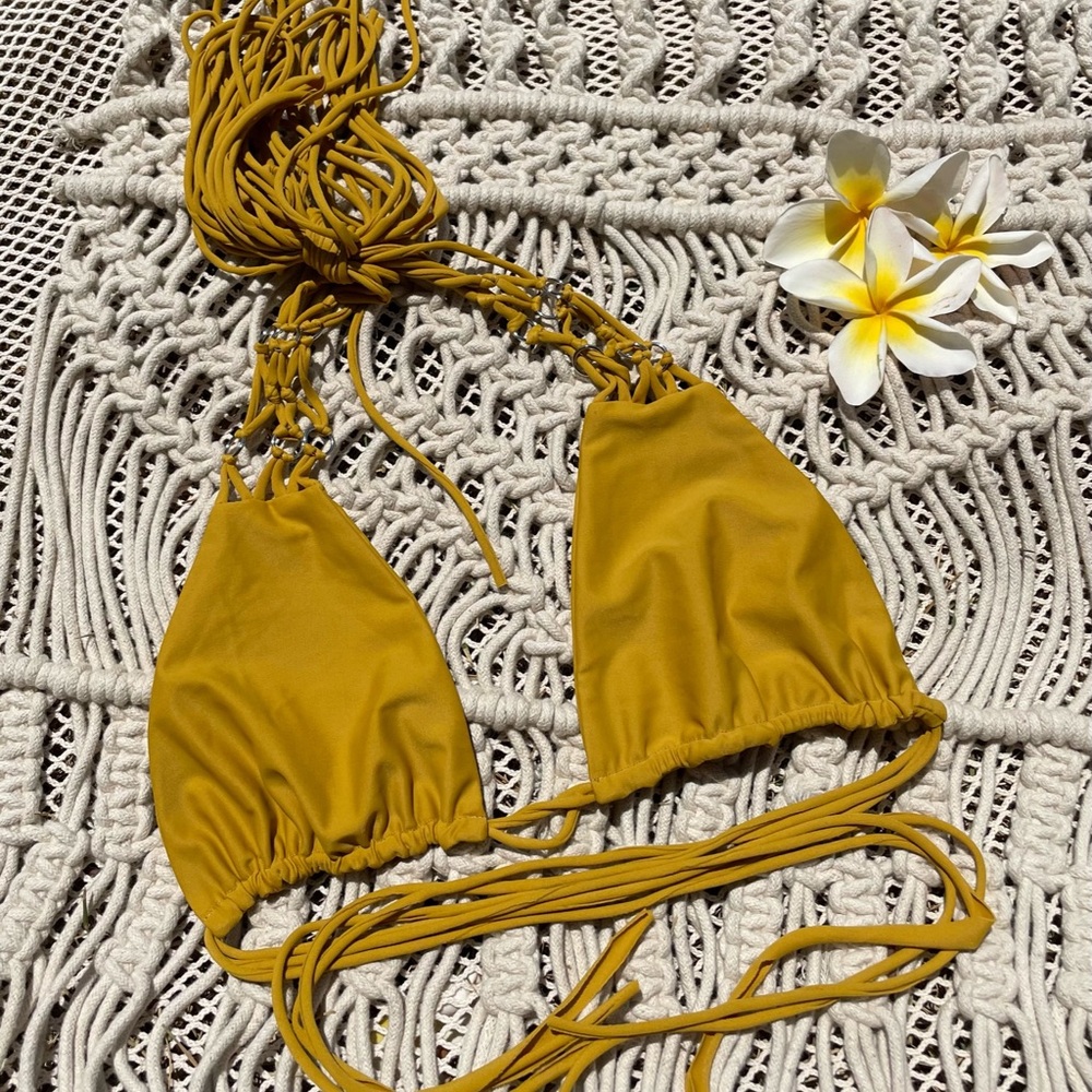 Mikoh Mustard Yellow Bikini Top